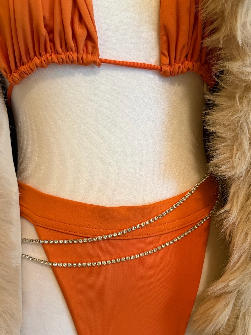 Adjustable rhinestone waist chain